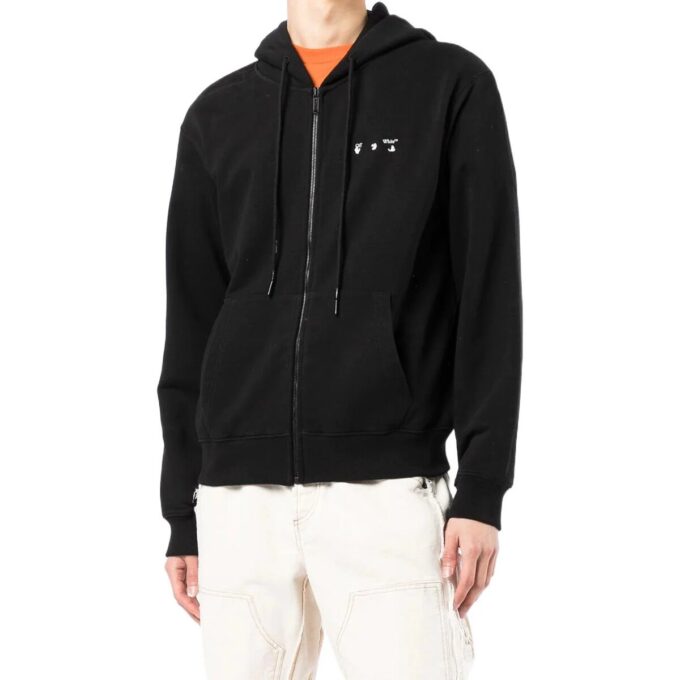 Off-White Camiseta de manga corta para hombre SS22 Caravaggio con cremallera, color negro