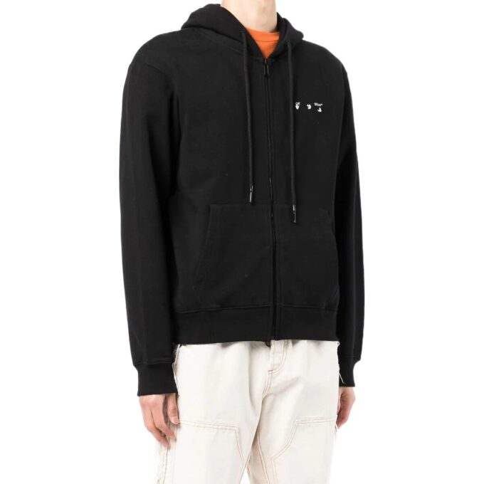 Off-White Camiseta de manga corta para hombre SS22 Caravaggio con cremallera, color negro