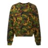 Off-White Camiseta de manga corta para hombre SS22 con estampado de camuflaje, cuello redondo, versión jersey, verde