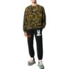 Off-White Camiseta de manga corta para hombre SS22 con estampado de camuflaje, cuello redondo, versión jersey, verde