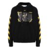 Off-White Camiseta de manga larga con capucha y estampado para hombre, colección primavera-verano 2022, color negro