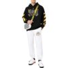 Off-White Camiseta de manga larga con capucha y estampado para hombre, colección primavera-verano 2022, color negro