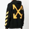 Off-White Camiseta de manga larga con capucha y estampado para hombre, colección primavera-verano 2022, color negro