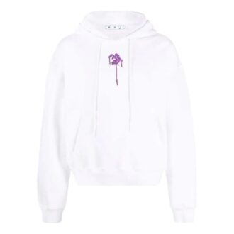 Off-White Camiseta de manga larga con capucha y estampado para hombre, colección primavera-verano 2022, versión jersey, color blanco Off-White Camiseta de manga larga con capucha y estampado para hombre, colección primavera-verano 2022, versión jersey, color blanco