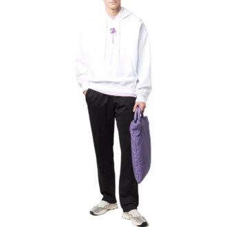 Off-White Camiseta de manga larga con capucha y estampado para hombre, colección primavera-verano 2022, versión jersey, color blanco Off-White Camiseta de manga larga con capucha y estampado para hombre, colección primavera-verano 2022, versión jersey, color blanco
