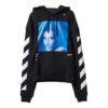 Off-White Camiseta de manga larga con estampado de personajes para hombre, color negro