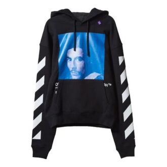 Off-White Camiseta de manga larga con estampado de personajes para hombre, color negro