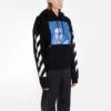 Off-White Camiseta de manga larga con estampado de personajes para hombre, color negro