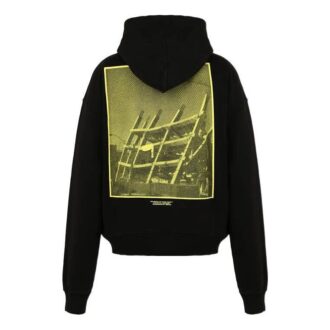Off-White Camiseta de manga larga con estampado en la espalda para hombre, color negro