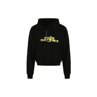 Off-White Camiseta de manga larga con estampado en la espalda para hombre, color negro