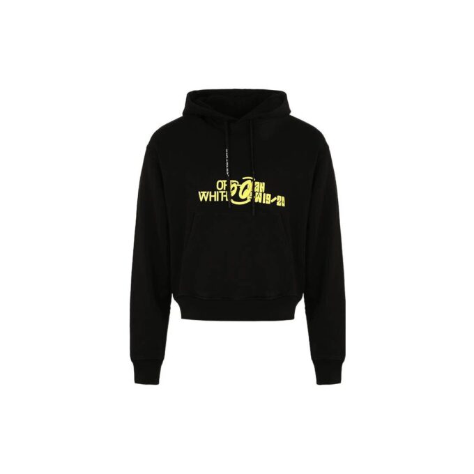 Off-White Camiseta de manga larga con estampado en la espalda para hombre, color negro