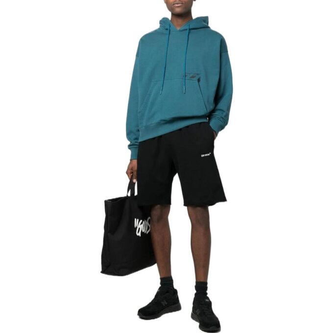 Off-White Camiseta de manga larga informal de color liso para hombre, azul