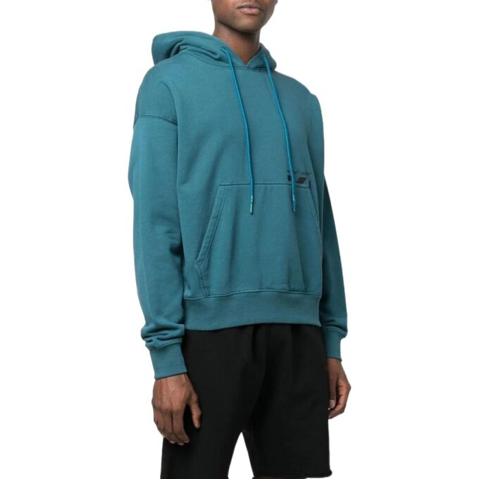 Off-White Camiseta de manga larga informal de color liso para hombre, azul