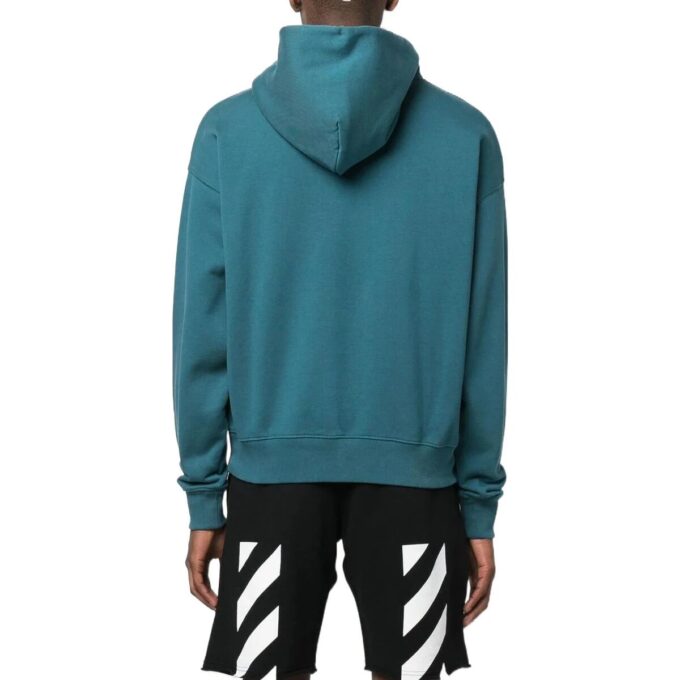 Off-White Camiseta de manga larga informal de color liso para hombre, azul