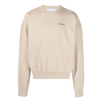 Off-White Camiseta de manga larga lisa para hombre, color caqui