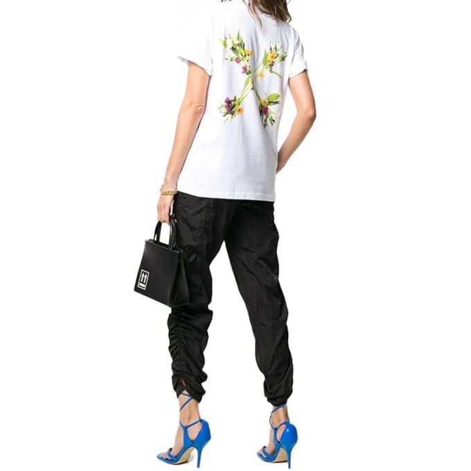 Off-White Camiseta de Pantalones Cortos con estampado de flores y flechas, color blanco