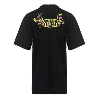 Off-White Camiseta de Pantalones Cortos para hombre SS22 con estampado de letras de dibujos animados, color negro Off-White Camiseta de Pantalones Cortos para hombre SS22 con estampado de letras de dibujos animados, color negro