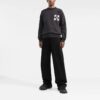 Off-White Camiseta de punto con intarsia y logotipo para hombre, colección FW22, cuello redondo, suéter de lana, corte holgado, negro