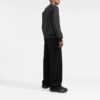 Off-White Camiseta de punto con intarsia y logotipo para hombre, colección FW22, cuello redondo, suéter de lana, corte holgado, negro