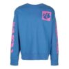 Off-White Camiseta de punto de cuello redondo con estampado abstracto para hombre, azul