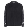 Off-White Camiseta de punto de felpa de cuello redondo para hombre, color negro