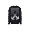 Off-White Camiseta de punto de felpa de cuello redondo para hombre, color negro