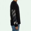 Off-White Camiseta de punto de felpa de cuello redondo para hombre, color negro