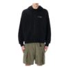 Off-White Camiseta deportiva con capucha de algodón para hombre, negra