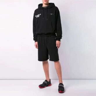 Off-White Camiseta holgada con estampado en la espalda para hombre, color negro