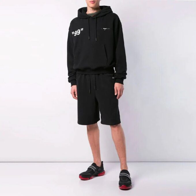 Off-White Camiseta holgada con estampado en la espalda para hombre, color negro
