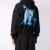 Off-White Camiseta holgada con estampado en la espalda para hombre, color negro