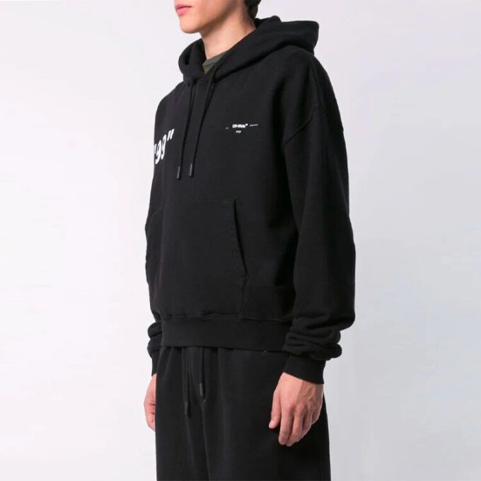 Off-White Camiseta holgada con estampado en la espalda para hombre, color negro