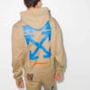 Off-White Camiseta holgada de hombre con estampado de letras, color caqui