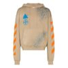Off-White Camiseta holgada para hombre, color caqui