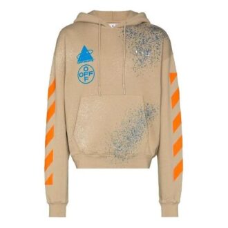 Off-White Camiseta holgada para hombre, color caqui