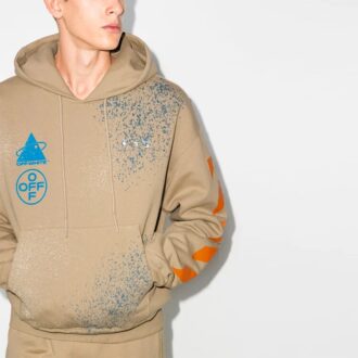Off-White Camiseta holgada para hombre, color caqui