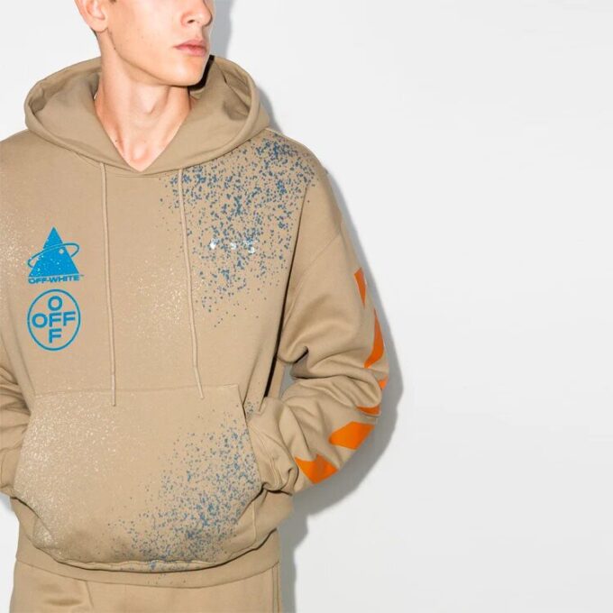 Off-White Camiseta holgada para hombre, color caqui