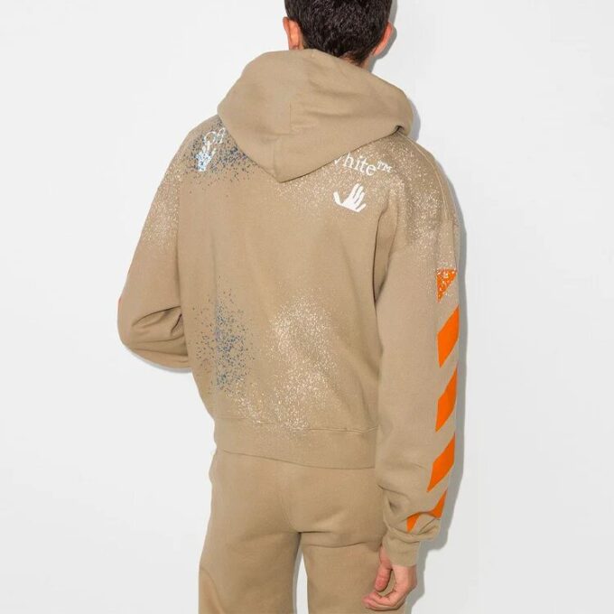 Off-White Camiseta holgada para hombre, color caqui