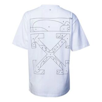 Off-White con estampado de flechas en la espalda, pantalones cortos, versión estándar, blanco