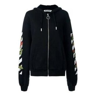 Off-White con estampado de flores en negro