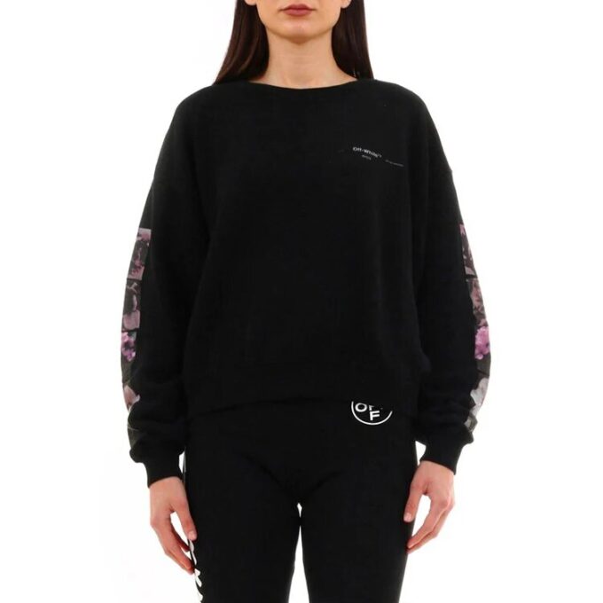 Off-White con estampado de flores sueltas, negro