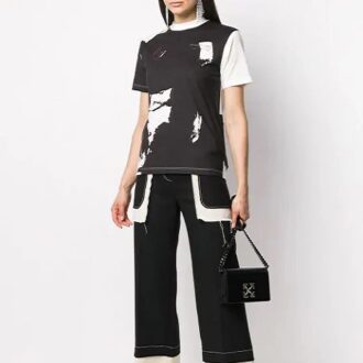 Off-White con estampado, pantalones cortos, negro