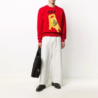 Off-White Cuello redondo para hombre Skeleton Rojo
