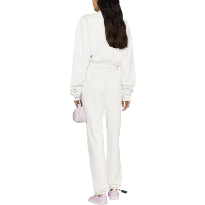 Off-White For All Helvetica Crop Over Crewneck «White Black»