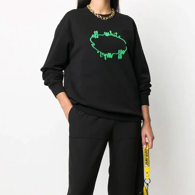 Off-White FW20 con logo, de punto, holgado, negro