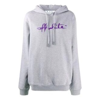 Off-White FW20 Logo Script Gris holgado