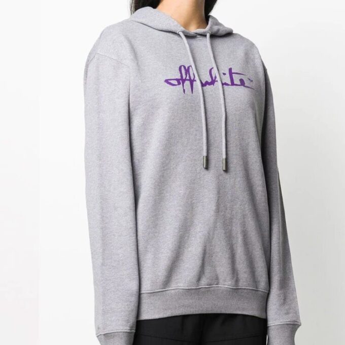 Off-White FW20 Logo Script Gris holgado