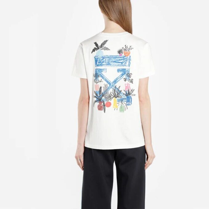 Off-White Graft Arrows Algodón Cuello redondo Pantalones Cortos Corte normal
