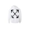 Off-White Hombre Camiseta de manga larga con capucha y logo impreso en forma de flecha, color blanco