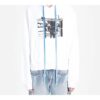Off-White Hombre Camiseta de manga larga con capucha y logo impreso en forma de flecha, color blanco
